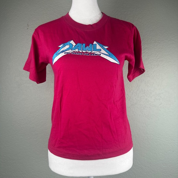 Dawls Tops - Vtg Dawls And Justice For Dawls T-Shirt Size S Pink Metallica Parody Graphic Tee